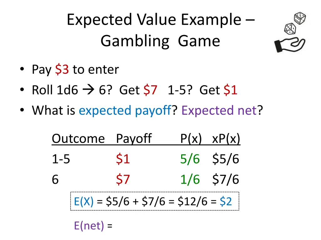 expected value example gambling game 2