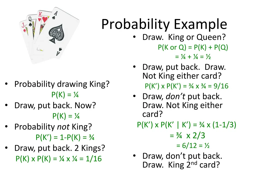 probability example draw king or queen 4