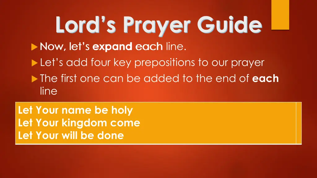 lord s prayer guide now let s expand each line 1