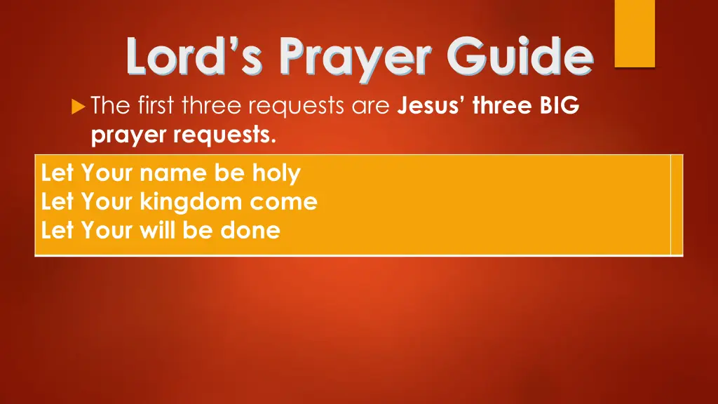 lord s prayer guide the first three requests