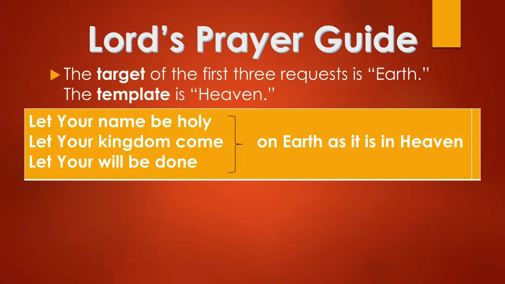 lord s prayer guide the target of the first three 1