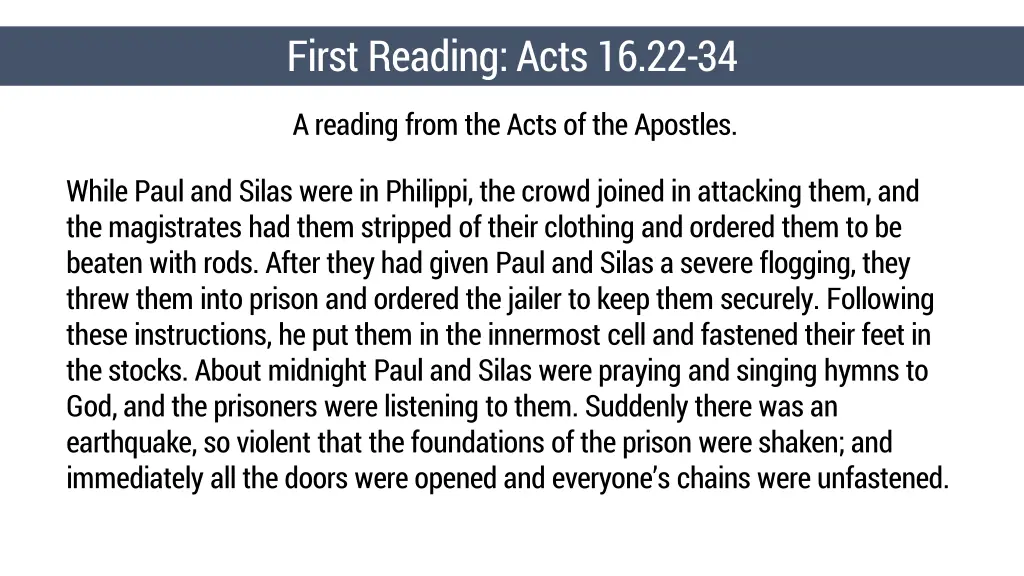 first reading acts 16 22 34