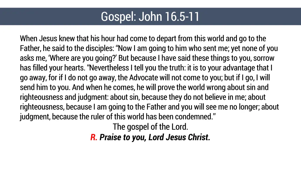 gospel john 16 5 11