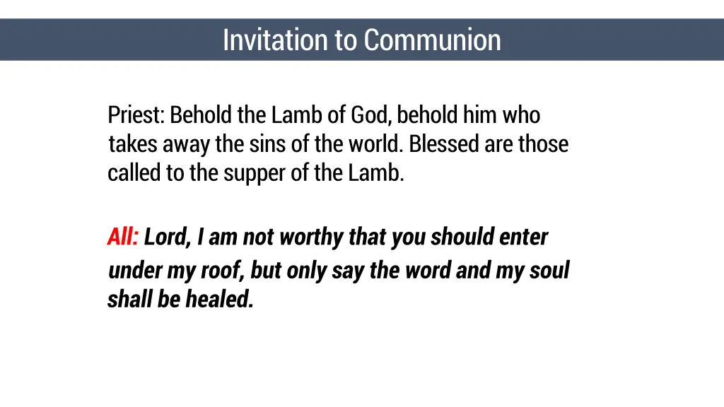 invitation to communion