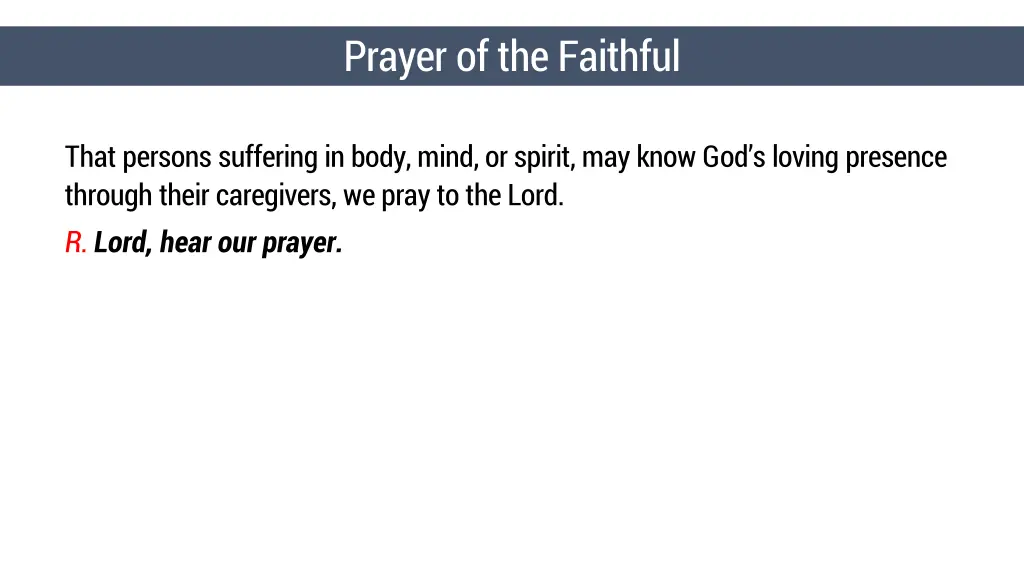 prayer of the faithful 2