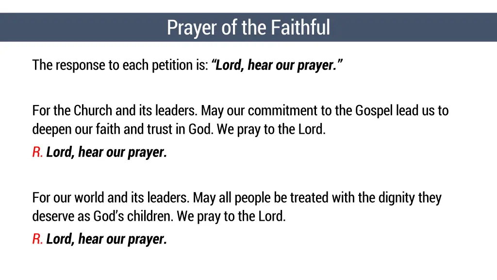 prayer of the faithful