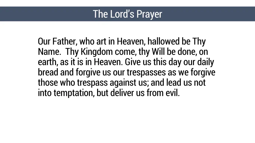 the lord s prayer