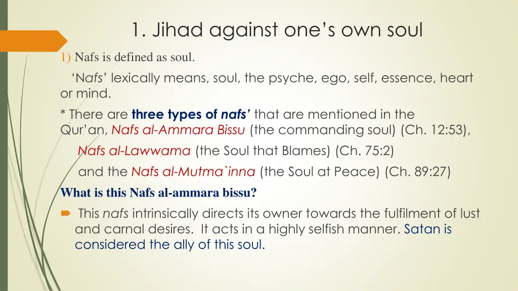 1 jihad against one s own soul