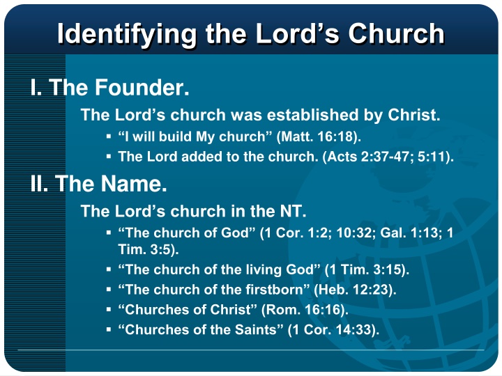 identifying the lord s church