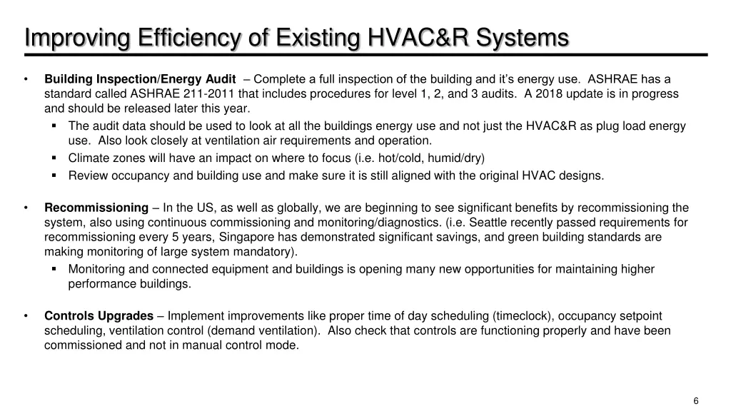 improving efficiency of existing hvac r systems