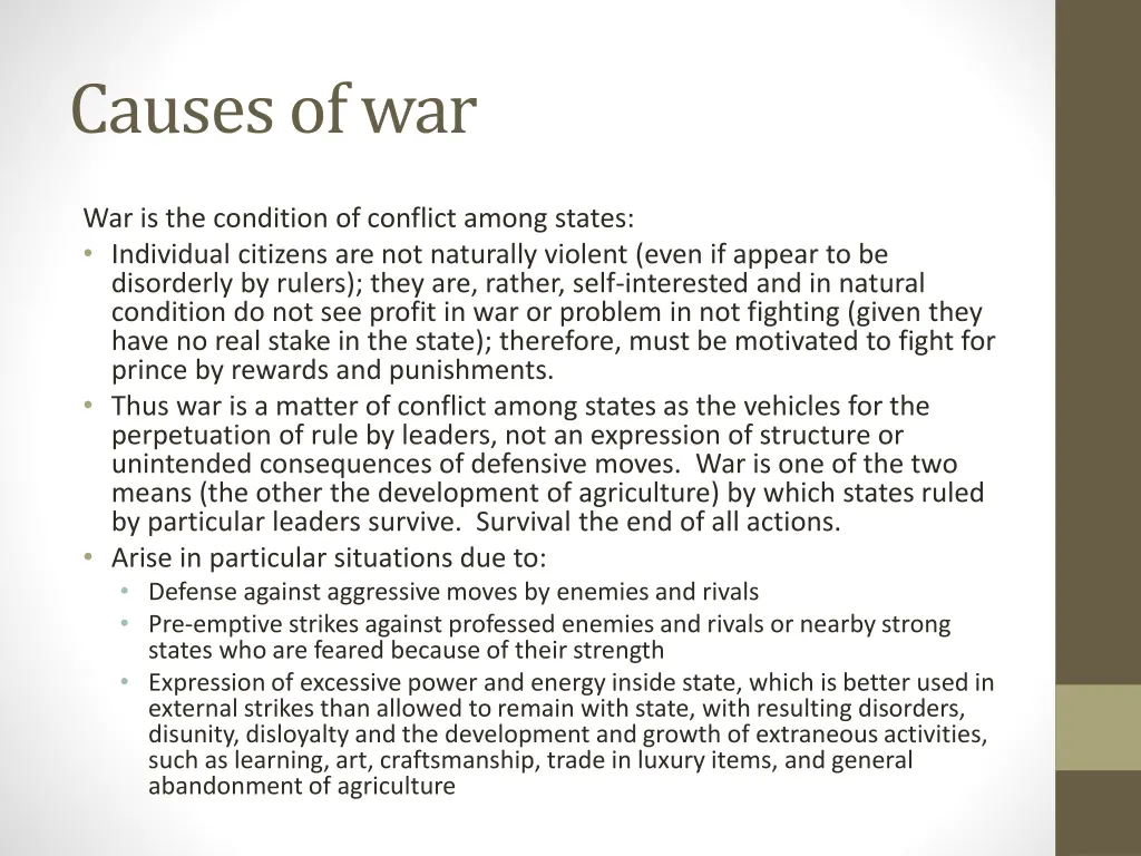 causes of war 1