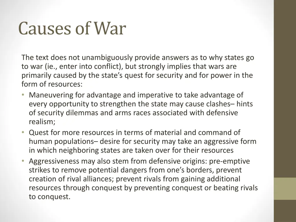 causes of war