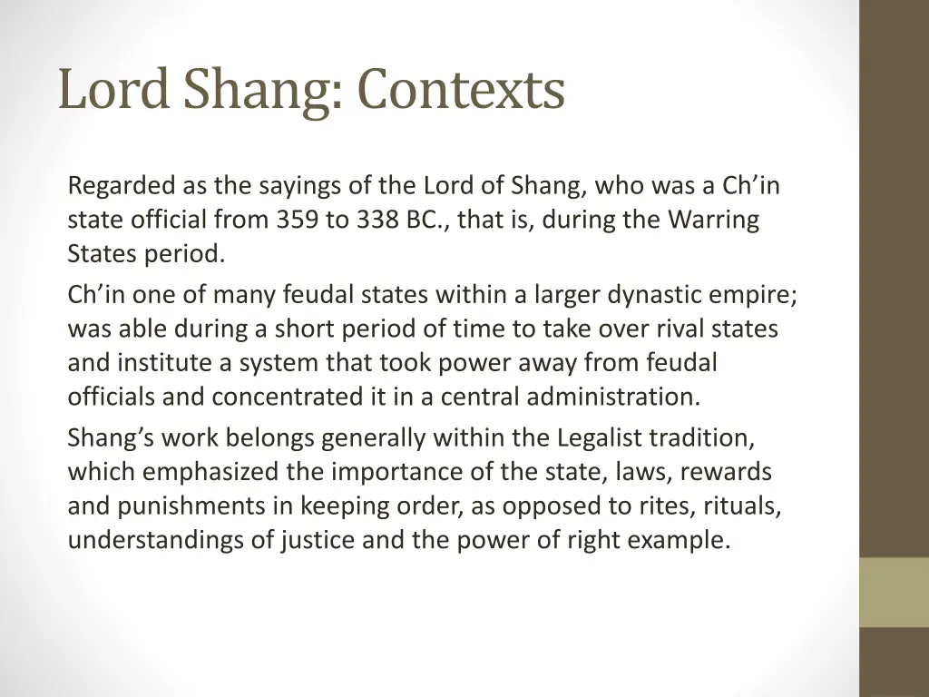 lord shang contexts