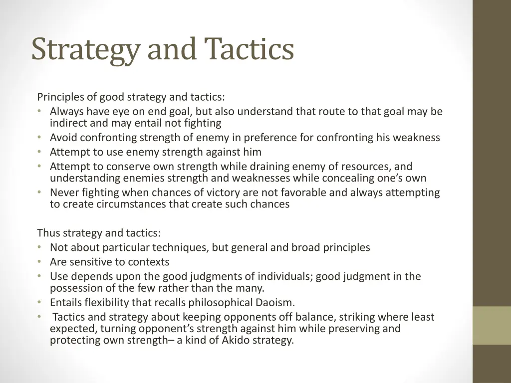 strategy and tactics