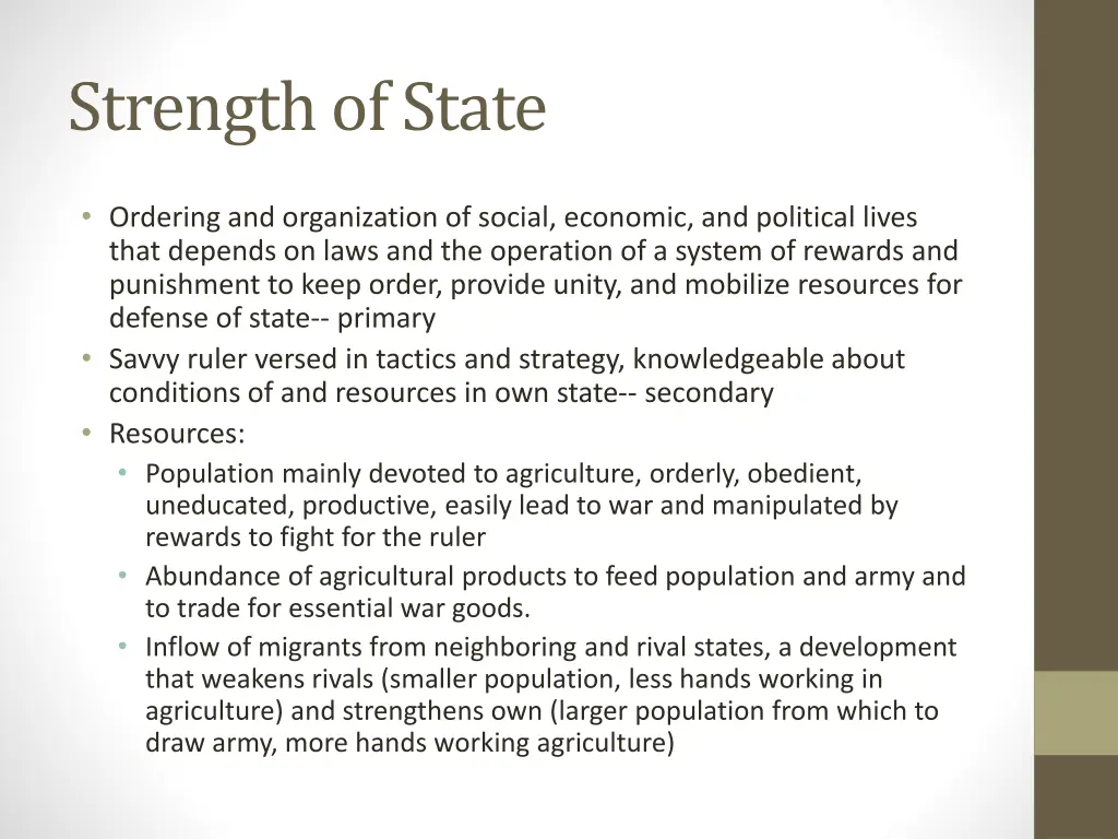 strength of state