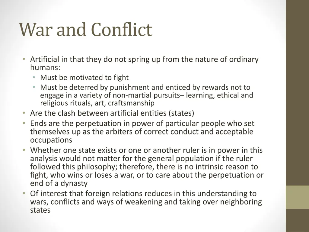 war and conflict