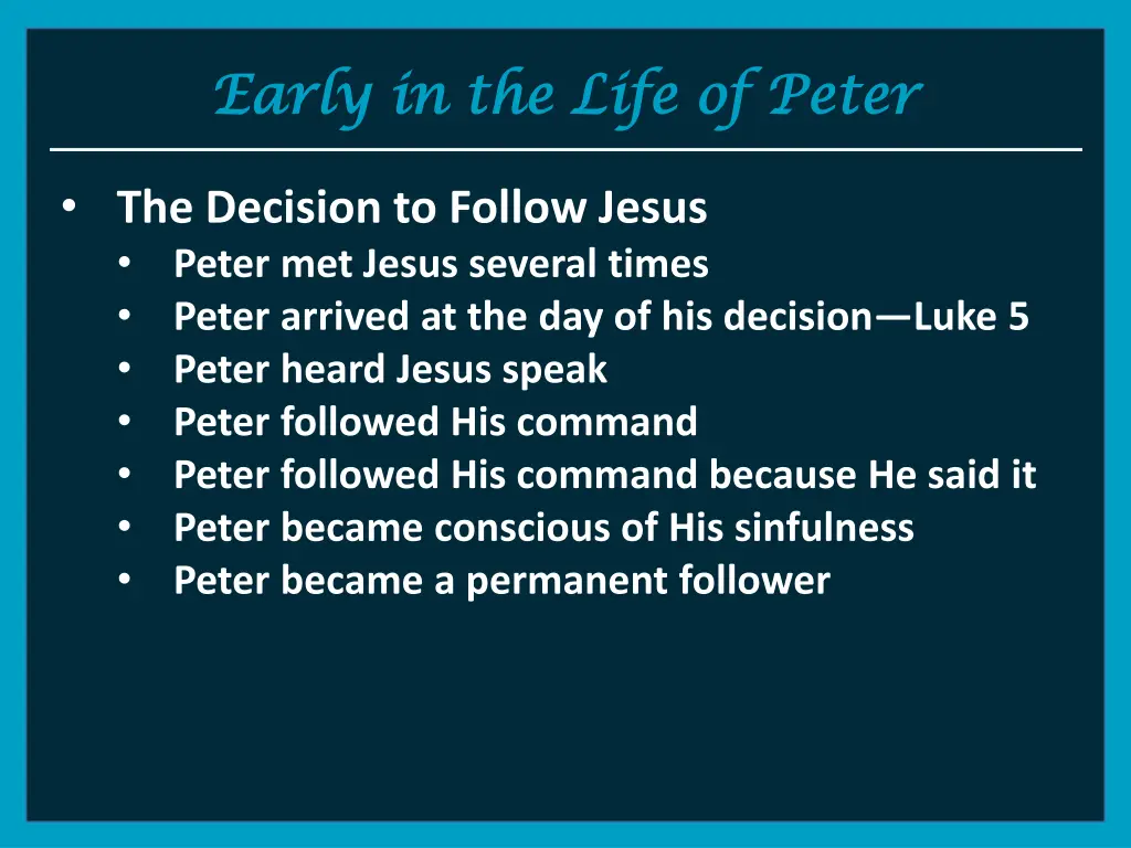 early in the life of peter early in the life 4