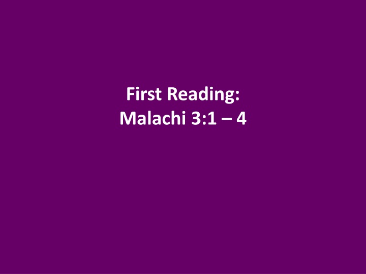 first reading malachi 3 1 4