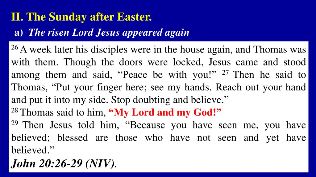 ii the sunday after easter a the risen lord jesus