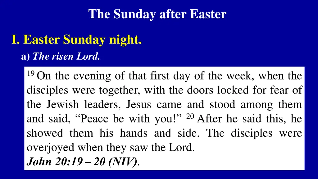 the sunday after easter