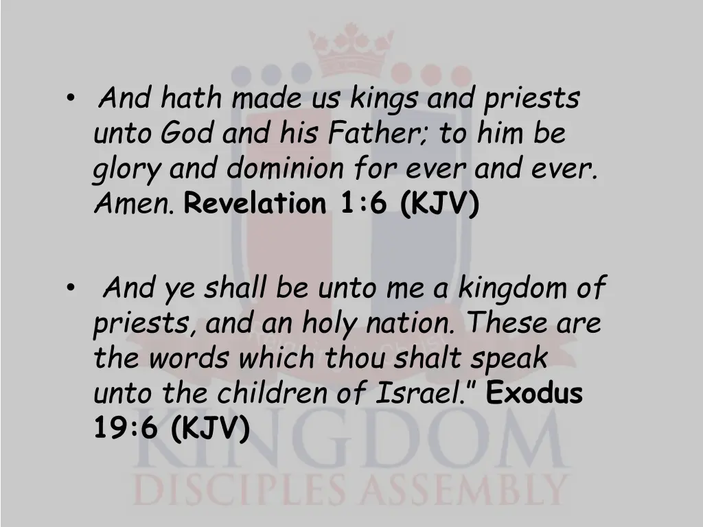 and hath made us kings and priests unto