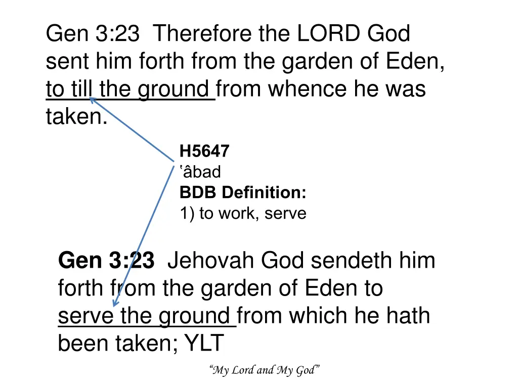 gen 3 23 therefore the lord god sent him forth