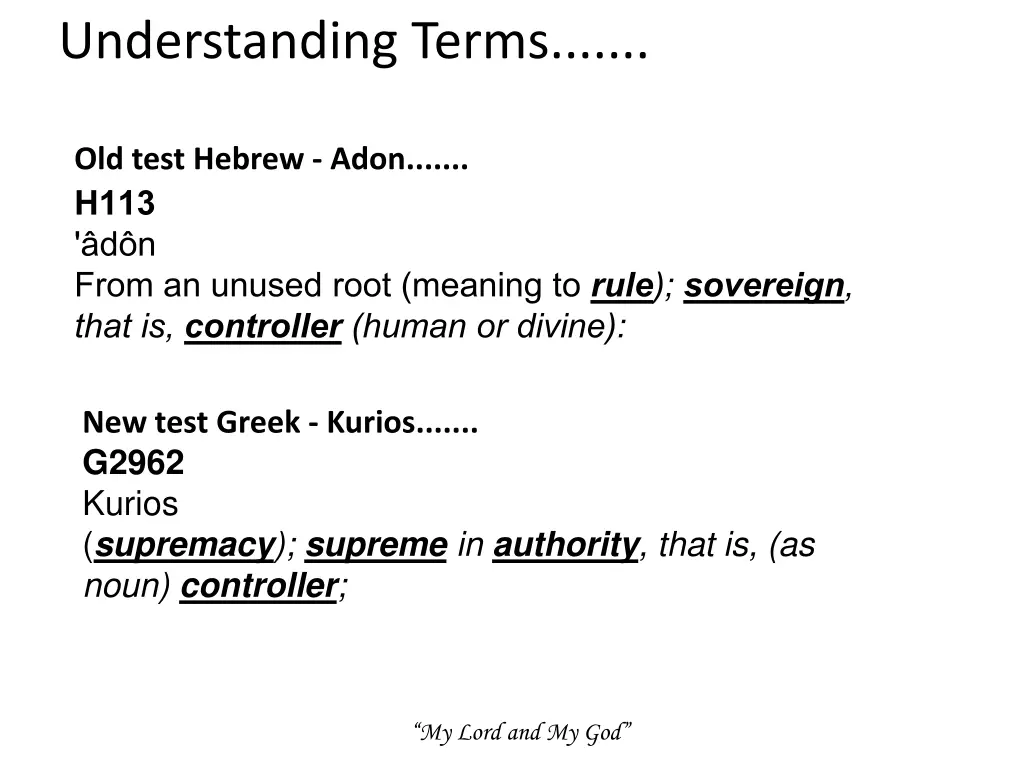 understanding terms