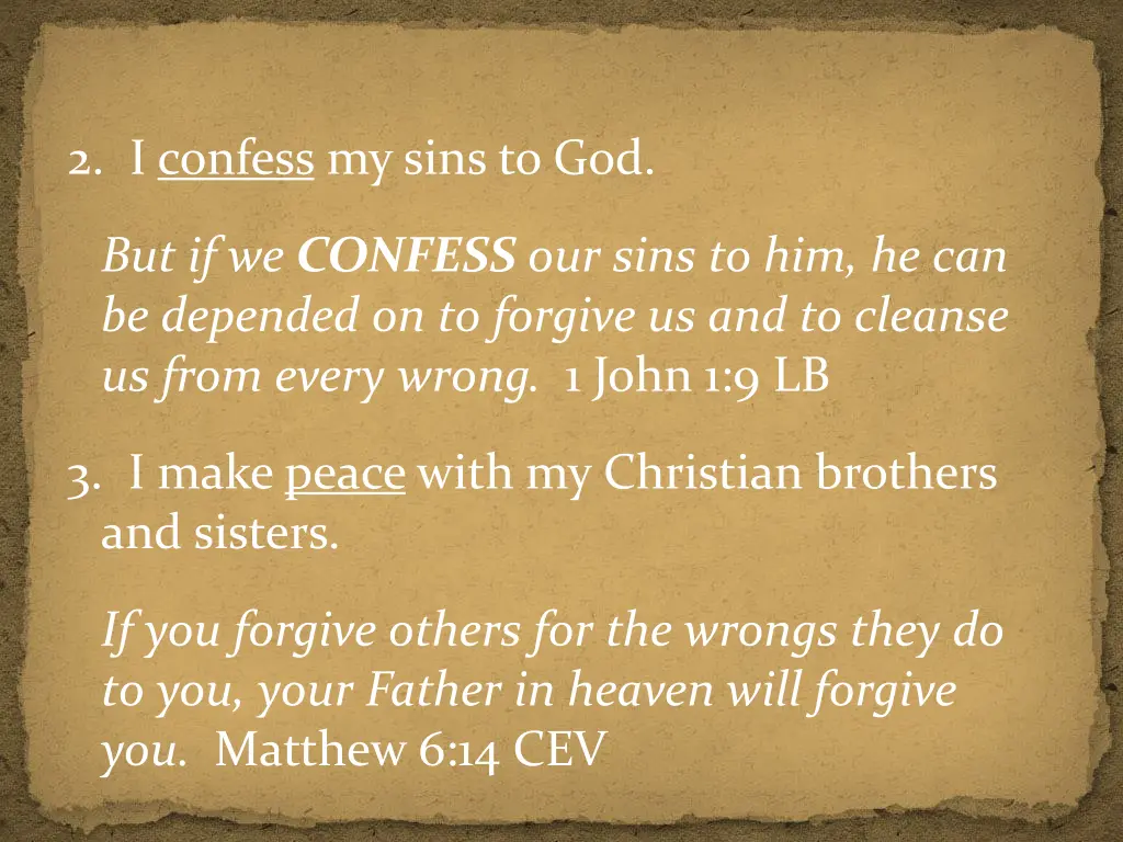 2 i confess my sins to god