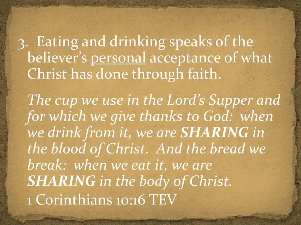 3 eating and drinking speaks of the believer