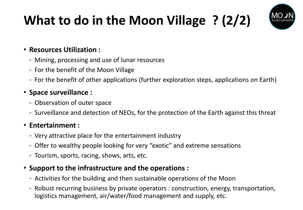 what to do in the moon village 2 2