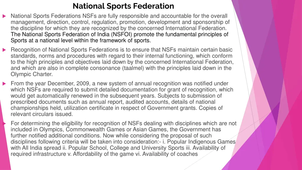 national sports federation