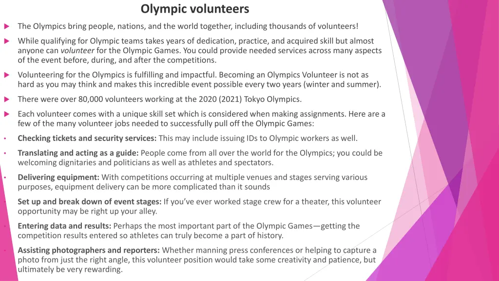 olympic volunteers