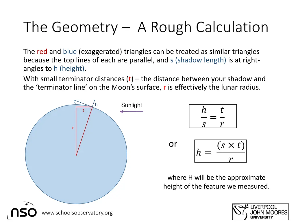 the geometry a rough calculation