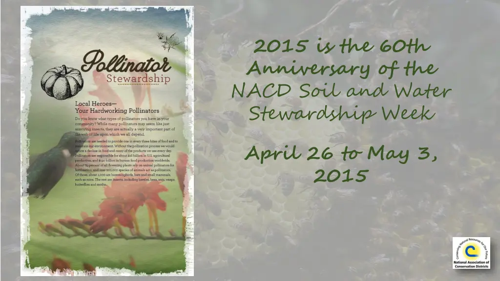 2015 is the 60th anniversary of the nacd soil