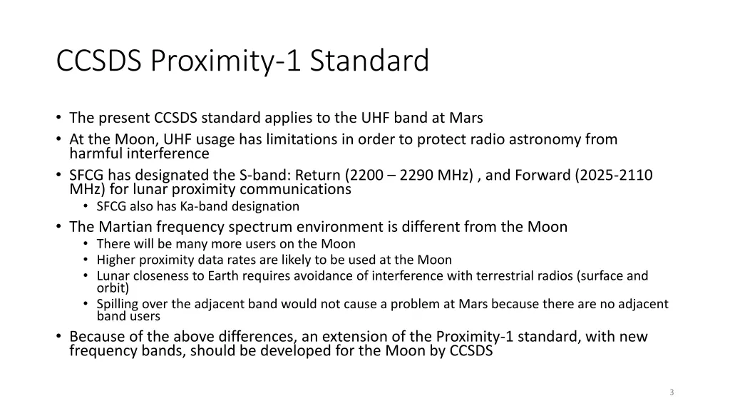 ccsds proximity 1 standard