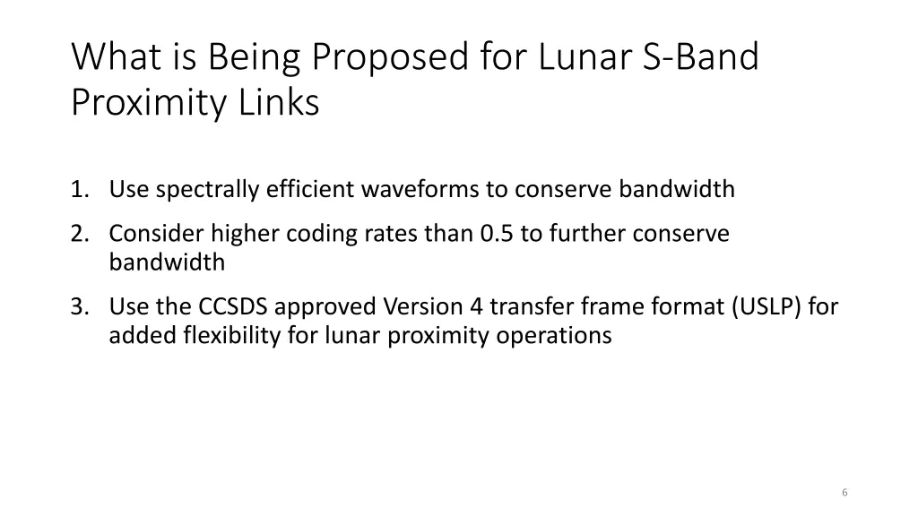 what is being proposed for lunar s band proximity