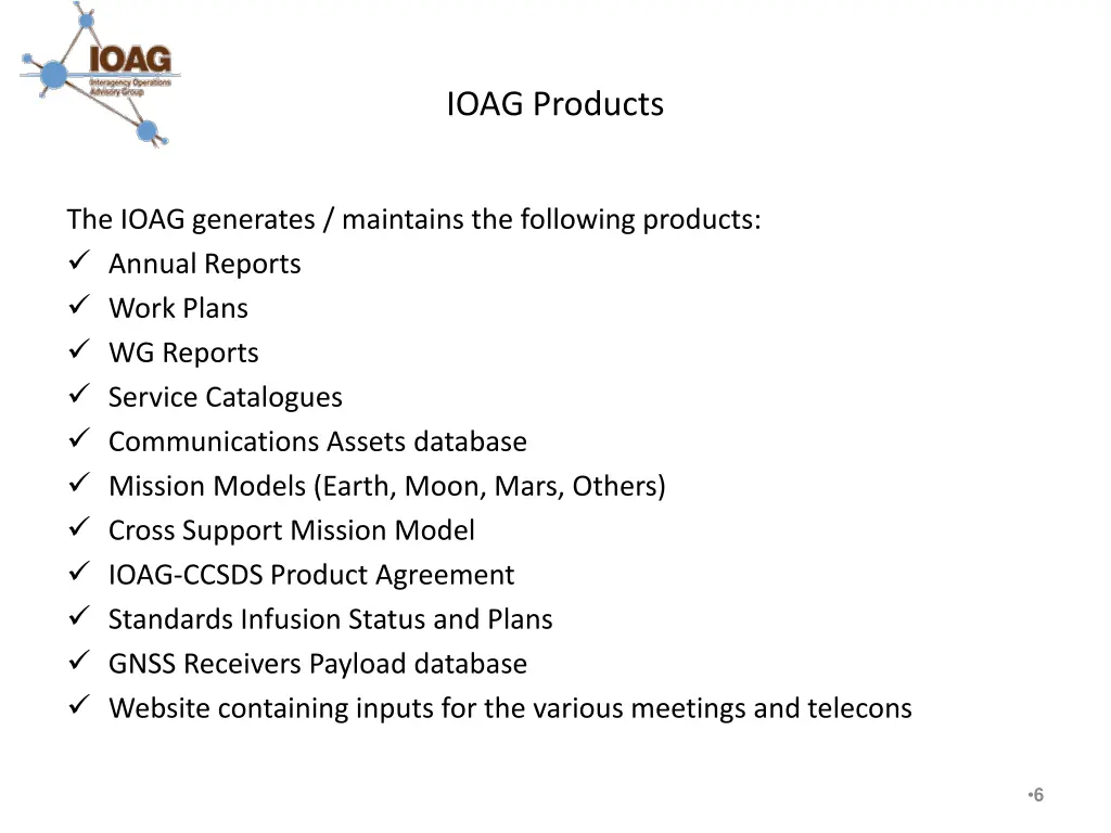 ioag products