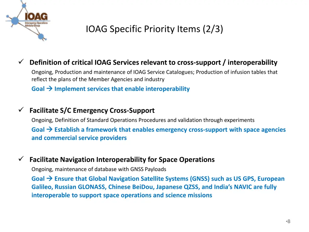 ioag specific priority items 2 3