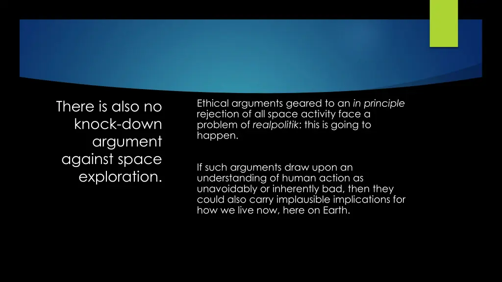 ethical arguments geared to an in principle