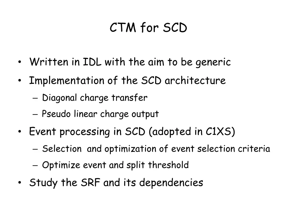 ctm for scd 1