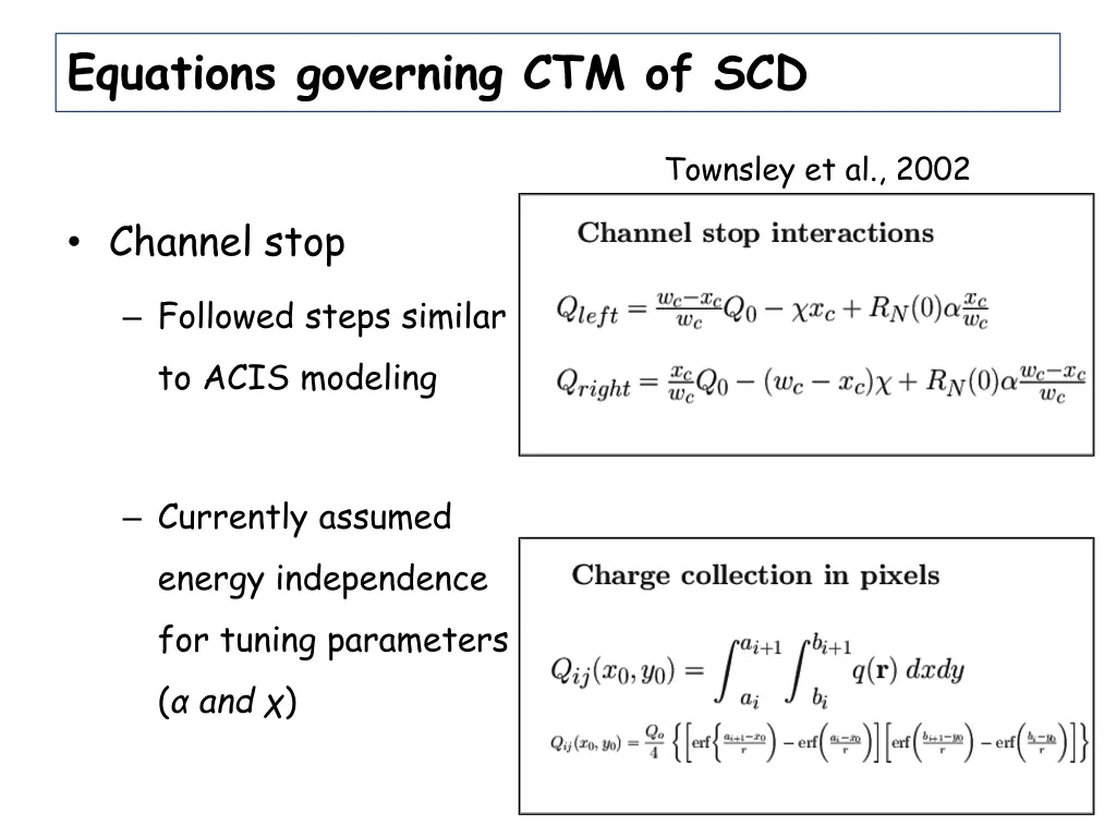 equations governing ctm of scd 1