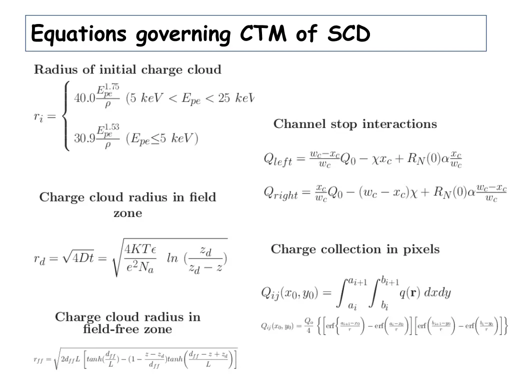 equations governing ctm of scd 2