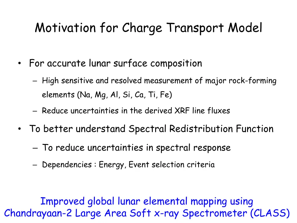 motivation for charge transport model 1