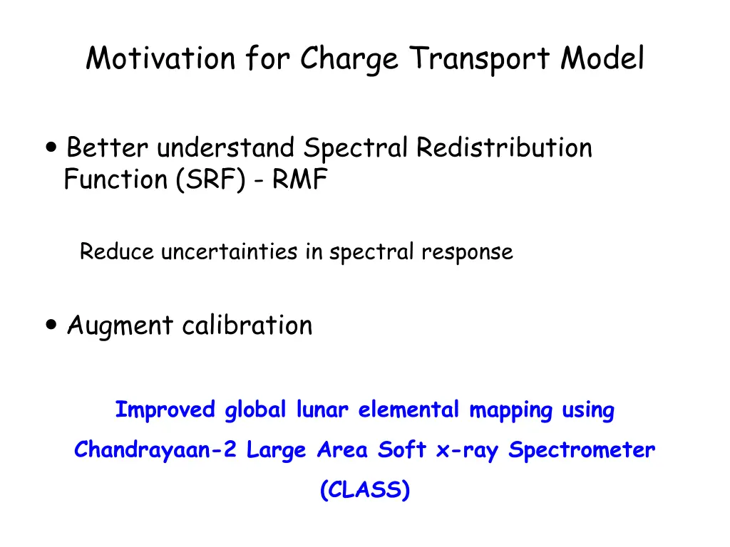 motivation for charge transport model