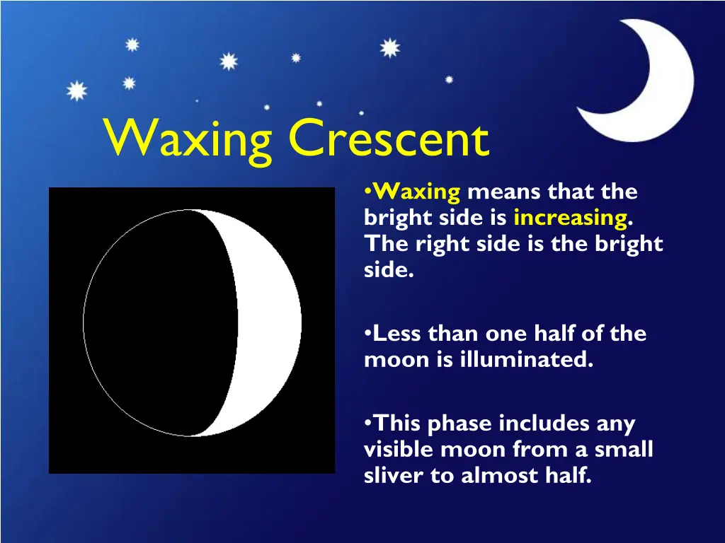 waxing crescent