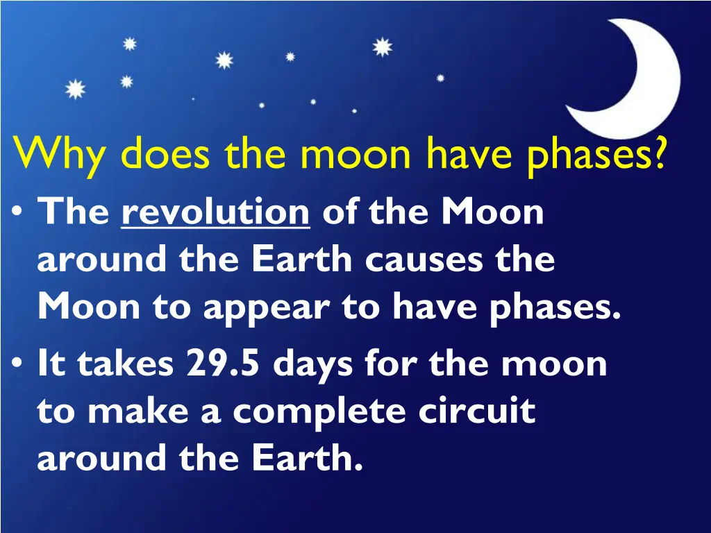 why does the moon have phases the revolution