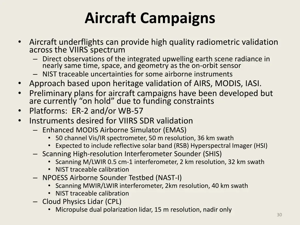 aircraft campaigns