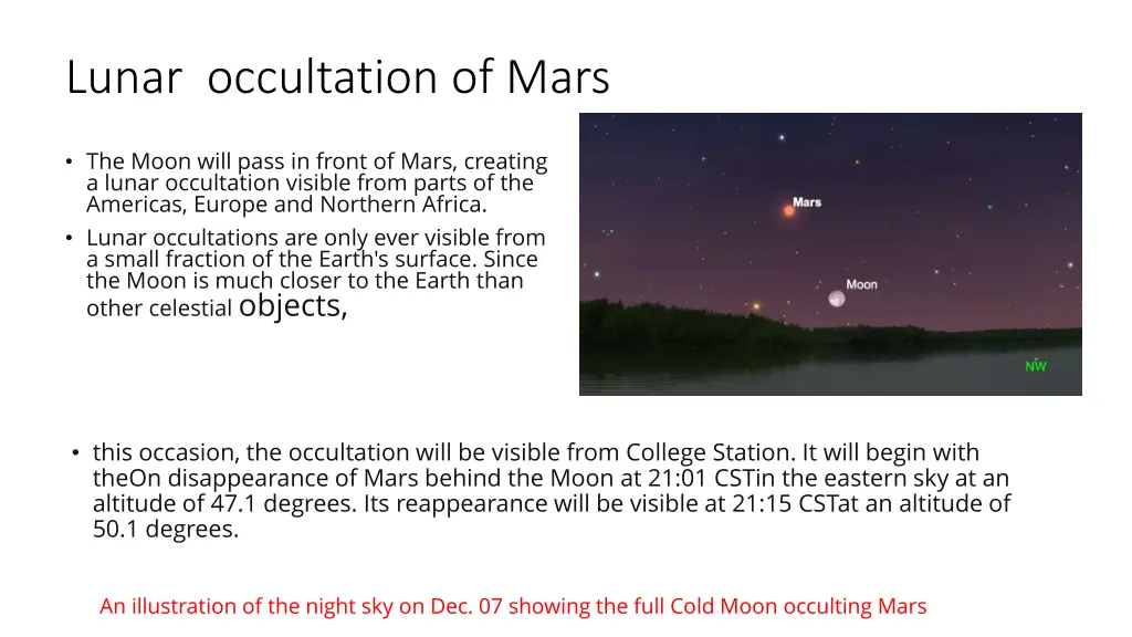 lunar occultation of mars