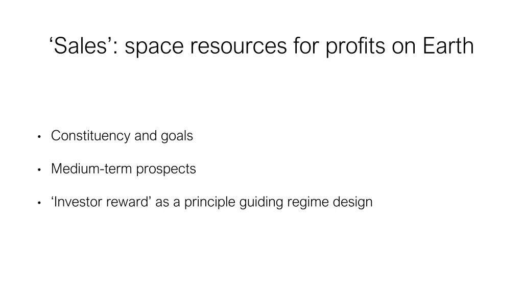 sales space resources for profits on earth