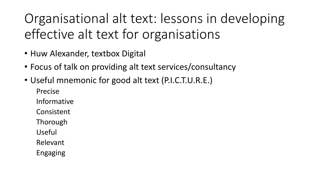 organisational alt text lessons in developing